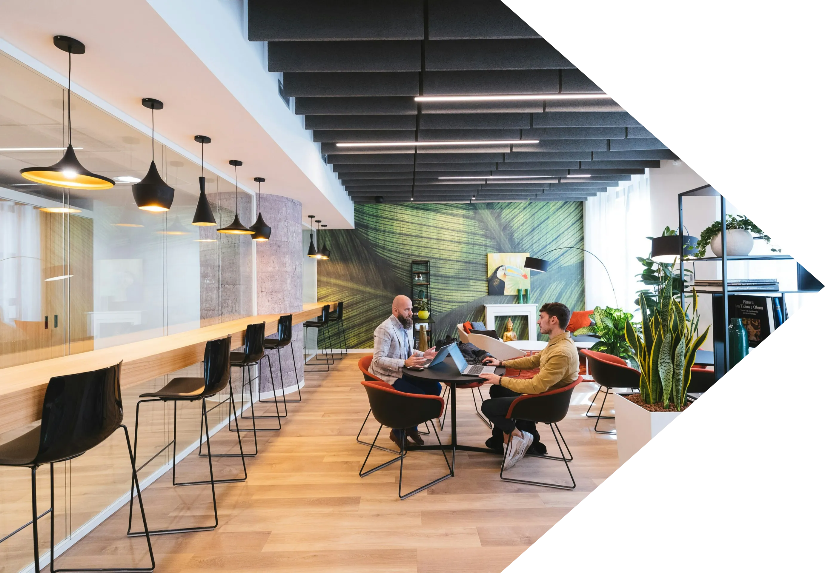 Two people in a office setting